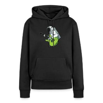 E Guitare Guitare Electrique - Sweat à capuche Premium bio Femme - noir - Devant - Julia (174cm)