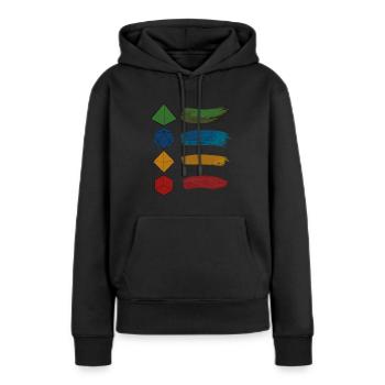 Rollenspiel D20 Würfel Brettspiel Spieleabend - Frauen Premium Bio Hoodie - Schwarz - Vorne - Julia (174cm)