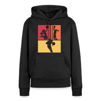 Frauen Basketball Mädchen Basketballspielerin - Frauen Premium Bio Hoodie - Schwarz - Vorne - Julia (174cm)