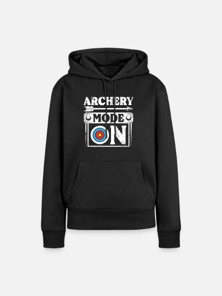 Archery mode on - Frauen Premium Bio Hoodie - Schwarz