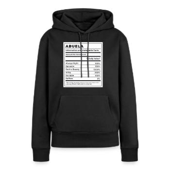Lustige Abuela Nährwerte - Frauen Premium Bio Hoodie - Schwarz - Vorne - Julia (174cm)