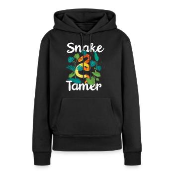 Schlange, Reptil - Schlangen - Frauen Premium Bio Hoodie - Schwarz - Vorne - Julia (174cm)