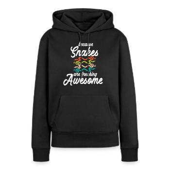 Schlange, Reptil - Schlangen - Frauen Premium Bio Hoodie - Schwarz - Vorne - Julia (174cm)