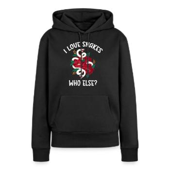 Schlange, Reptil - Schlangen - Frauen Premium Bio Hoodie - Schwarz - Vorne - Julia (174cm)