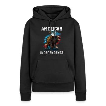 American Independence American Bald Eagle 4th of - Frauen Premium Bio Hoodie - Schwarz - Vorne - Julia (174cm)