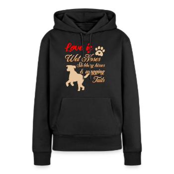 L’amour est un nez mouillé, des baisers mouillés et... - Sweat à capuche Premium bio Femme - noir - Devant - Julia (174cm)
