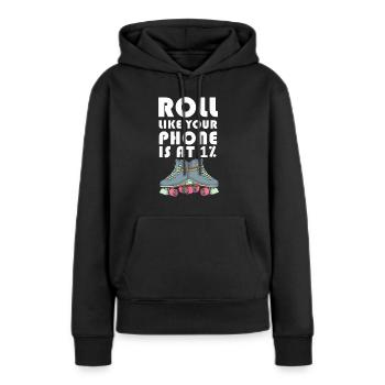 Inline Skater - Frauen Premium Bio Hoodie - Schwarz - Vorne - Julia (174cm)