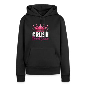 Cadeau Cancer du sein Cancer du sein Rose - Sweat à capuche Premium bio Femme - noir - Devant - Julia (174cm)