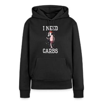 Weihnachten Weihnachtsmann Kohlenhydrate Urlaub - Frauen Premium Bio Hoodie - Schwarz - Vorne - Julia (174cm)