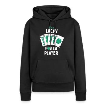 Un joueur de poker chanceux Irlandais de la Saint-Patrick - Sweat à capuche Premium bio Femme - noir - Devant - Julia (174cm)