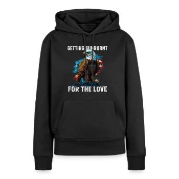Obtenir un coup de soleil pour l’amour Patriotisme - Sweat à capuche Premium bio Femme - noir - Devant - Julia (174cm)