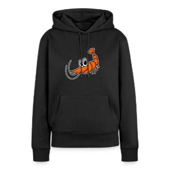 Crevettes - Sweat à capuche Premium bio Femme - noir - Devant - Julia (174cm)