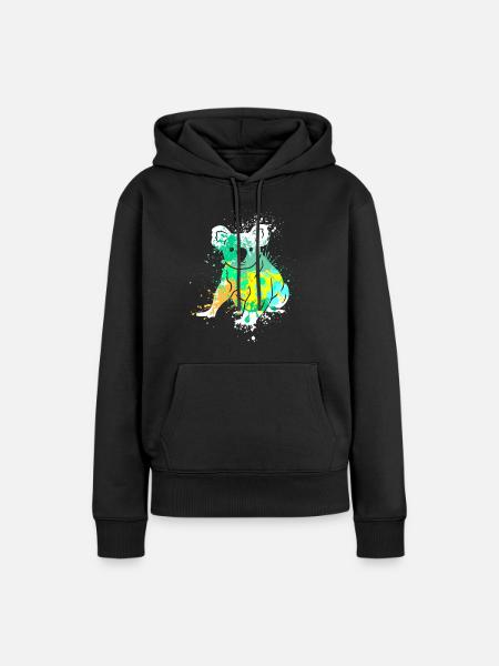 Splash Art Koalabär - Frauen Premium Bio Hoodie - Schwarz