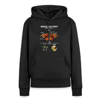 Monarque papillon monarque américain papillon monarque - Sweat à capuche Premium bio Femme - noir - Devant - Julia (174cm)