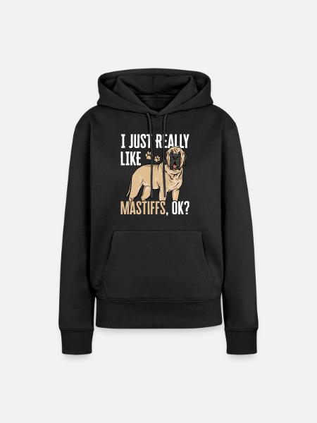 Mastiff Hund Old English Mastiff - Dame Premium hoodie, økologisk bomuld - sort