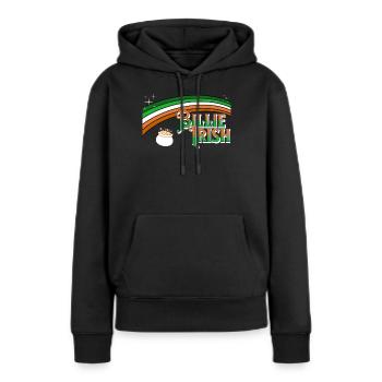 Billie Irish - Saint-Patrick - Paddy’s Day - Sweat à capuche Premium bio Femme - noir - Devant - Julia (174cm)
