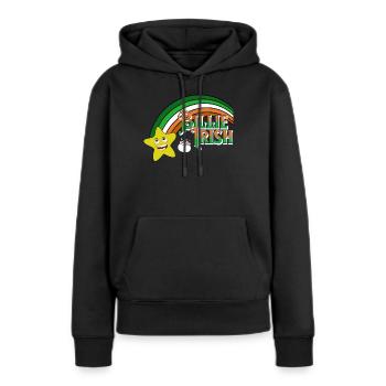 Billie Irish - Saint-Patrick - Paddy’s Day - Sweat à capuche Premium bio Femme - noir - Devant - Julia (174cm)