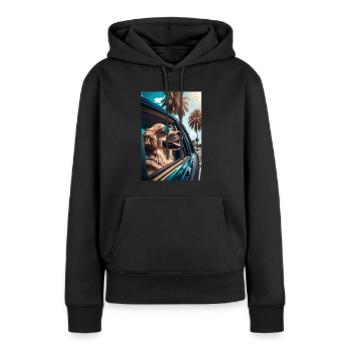 Golden Retriever Sonnenbrille Strand Palmen - Frauen Premium Bio Hoodie - Schwarz - Vorne - Julia (174cm)