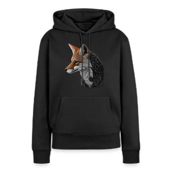 Tierliebhaber Geschenkidee Fuchs Rotfuchs Kunst - Frauen Premium Bio Hoodie - Schwarz - Vorne - Julia (174cm)