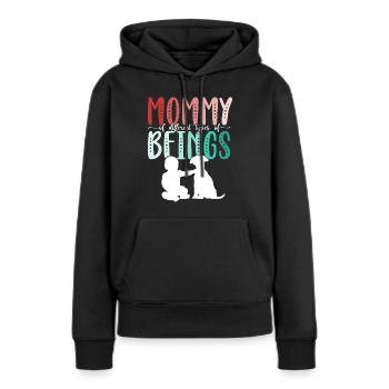 Maman de différents types de cadeaux de chien de fête des mères - Sweat à capuche Premium bio Femme - noir - Devant - Julia (174cm)