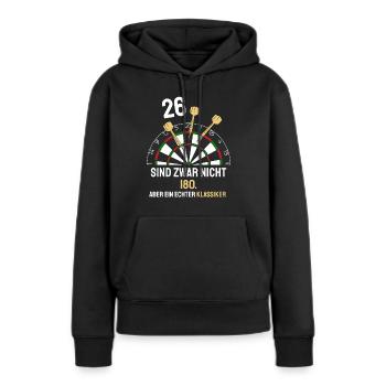 Darts Dartspieler Dartpfeil Lustiger Dart Spruch - Frauen Premium Bio Hoodie - Schwarz - Vorne - Julia (174cm)