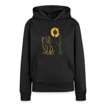 Meilleure sœur de chat de tous les temps - Sweat à capuche Premium bio Femme - noir - Devant - Julia (174cm)