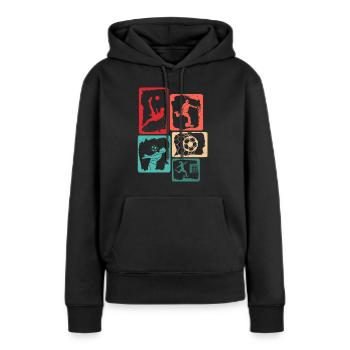 Fußballer Kinder Fußball Spieler Fußballspieler - Frauen Premium Bio Hoodie - Schwarz - Vorne - Julia (174cm)