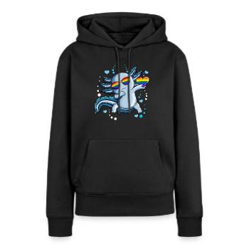 Coeurs Bulles Sous-marine LGBTQ Coeur Axolotl - Sweat à capuche Premium bio Femme - noir - Devant - Julia (174cm)