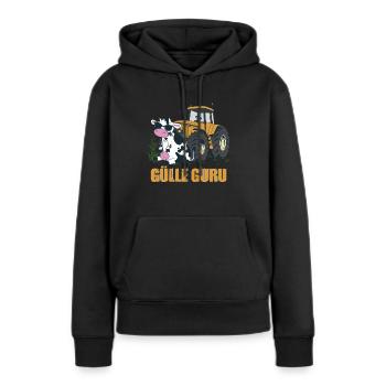 Gülle Guru - Frauen Premium Bio Hoodie - Schwarz - Vorne - Julia (174cm)