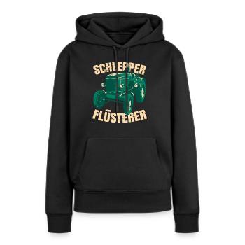 Schlepper Flüsterer - Frauen Premium Bio Hoodie - Schwarz - Vorne - Julia (174cm)