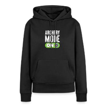 Archerie - Sweat à capuche Premium bio Femme - noir - Devant - Julia (174cm)