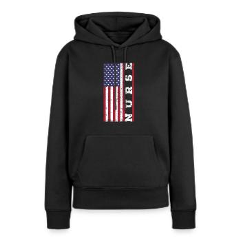 Patriotische Krankenschwester, - Frauen Premium Bio Hoodie - Schwarz - Vorne - Julia (174cm)