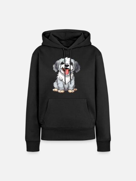 Niedliches Hündchen - Frauen Premium Bio Hoodie - Schwarz