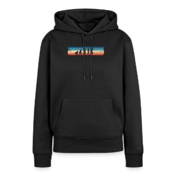 Retro Breakdancing Evolution - Fun - Sweat à capuche Premium bio Femme - noir - Devant - Julia (174cm)
