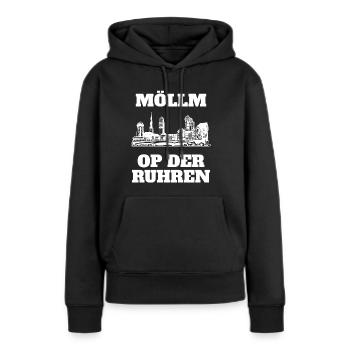 Möllm op der Ruhren Mülheim an der Ruhr Ruhrpott - Frauen Premium Bio Hoodie - Schwarz - Vorne - Julia (174cm)