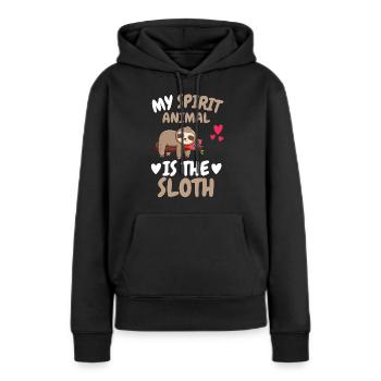 Mein spirituelles Tier Zootier Geschenk Faultier - Frauen Premium Bio Hoodie - Schwarz - Vorne - Julia (174cm)