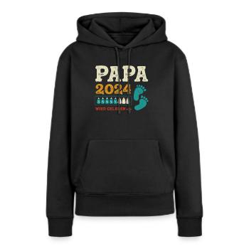 Vater 2024 Werdender Papa Loading 2024 - Frauen Premium Bio Hoodie - Schwarz - Vorne - Julia (174cm)