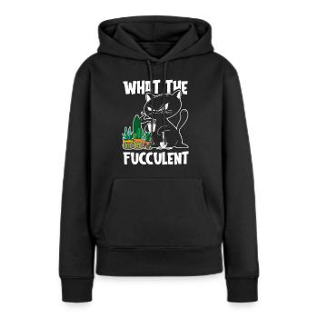 Hobbygärtner Garten Saftig Gartenkatze - Frauen Premium Bio Hoodie - Schwarz - Vorne - Julia (174cm)