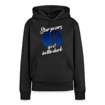 Sternengas, Kosmologie, Astronomie -Fernglas - Frauen Premium Bio Hoodie - Schwarz - Vorne - Julia (174cm)