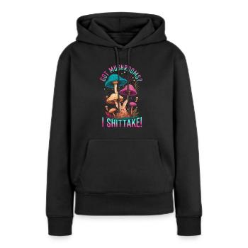 Shiitake Pilz Wald Pilz Shiitake Moral Vegan Umami - Frauen Premium Bio Hoodie - Schwarz - Vorne - Julia (174cm)
