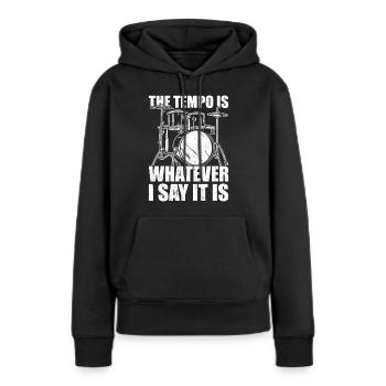 Schlagzeuger Schlagzeuger Schlagzeuger Schlagzeuger - Frauen Premium Bio Hoodie - Schwarz - Vorne - Julia (174cm)