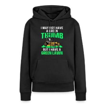 Rasenmäher Mähen Landschaftsbau Landschaftsgärtner - Frauen Premium Bio Hoodie - Schwarz - Vorne - Julia (174cm)