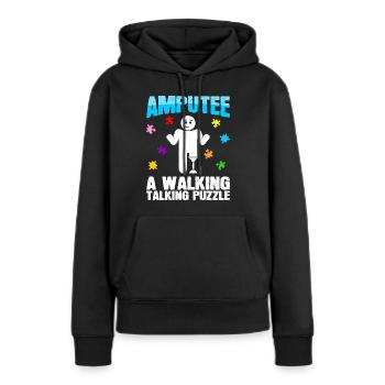 Amputierter Gehender Sprechender - Frauen Premium Bio Hoodie - Schwarz - Vorne - Julia (174cm)