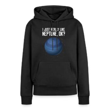 Neptune - Sweat à capuche Premium bio Femme - noir - Devant - Julia (174cm)