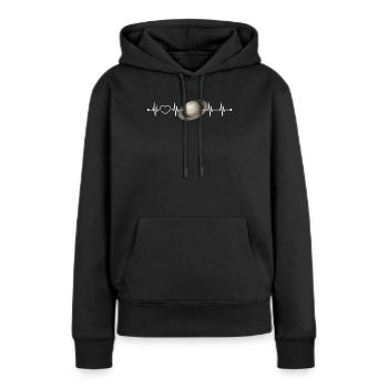Saturne - Sweat à capuche Premium bio Femme - noir - Devant - Julia (174cm)