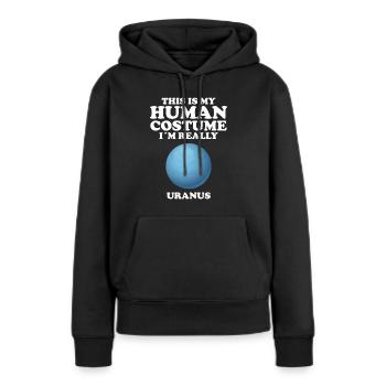 Uranus - Sweat à capuche Premium bio Femme - noir - Devant - Julia (174cm)