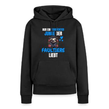 Tropisches Tier Jungs Geschenk Zoo Faultier - Frauen Premium Bio Hoodie - Schwarz - Vorne - Julia (174cm)