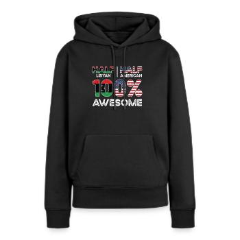 Né en Libye Libye Américains USA - Sweat à capuche Premium bio Femme - noir - Devant - Julia (174cm)