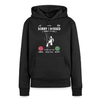 Nettoyeur de vitres professionnel Bâtiment extérieur de grande hauteur - Sweat à capuche Premium bio Femme - noir - Devant - Julia (174cm)