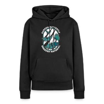 Hobbygärtner Garten Monarch - Frauen Premium Bio Hoodie - Schwarz - Vorne - Julia (174cm)